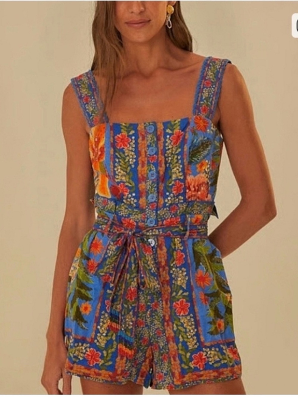 Farm Rio Garden Stitch Romper